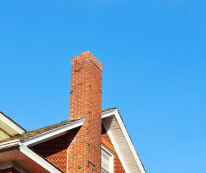masonry chimney with blue sky